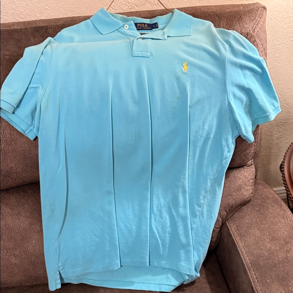 Polo by Ralph Lauren Men's Light Blue Polo Shirt